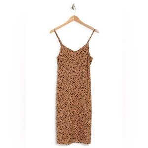 ABOUND V-neck Slip Dress In Tan Leopard size S